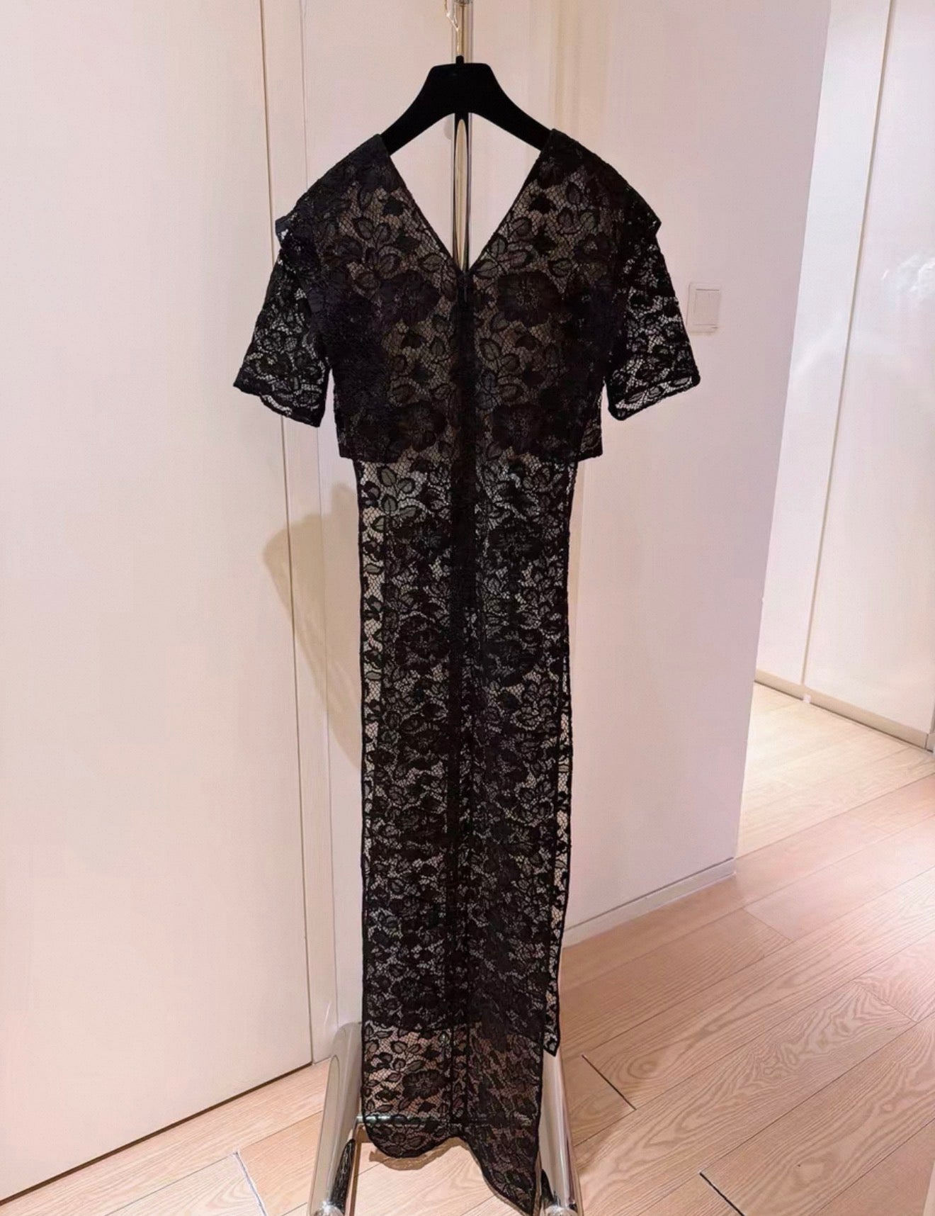 Chanel 23A Black Lace Cover-Up Dress