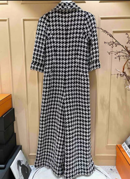 Chanel 17K black and white houndstooth jumpsuit