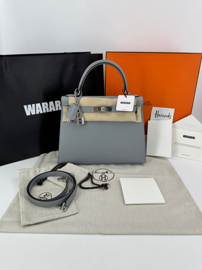 Hermès Kelly 28 PO GRIS PANTIN Epsom leather sellier palladium hardware