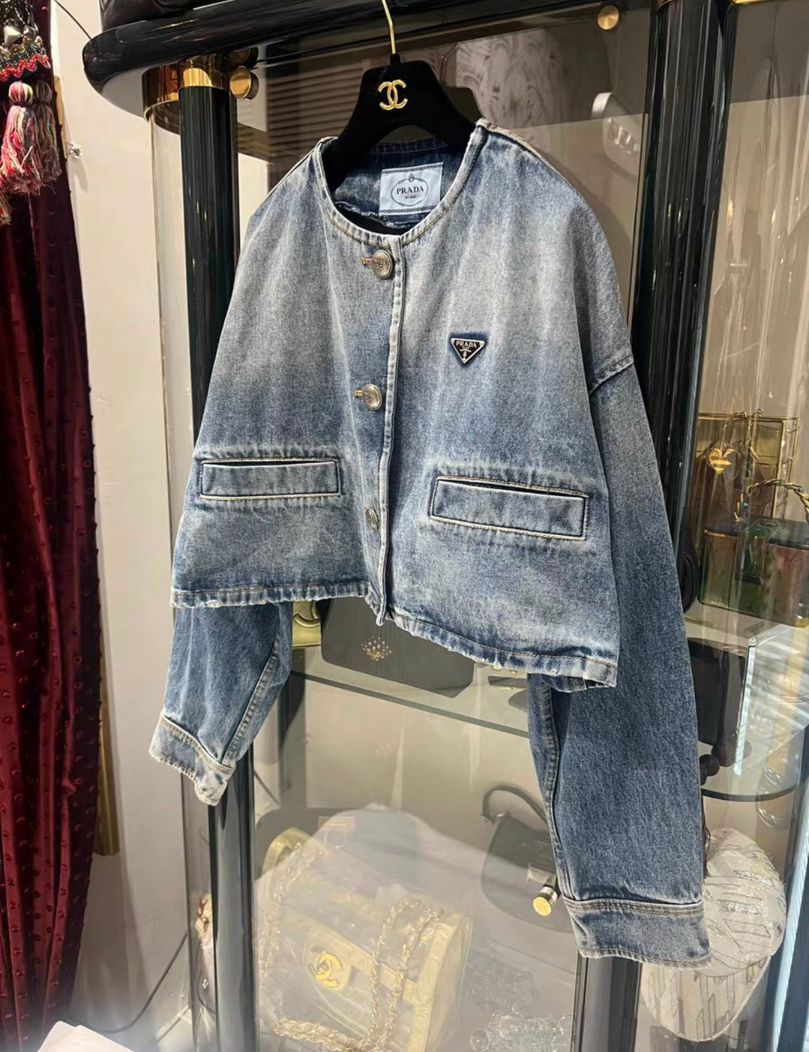 Prada denim blouse on jacket size 40