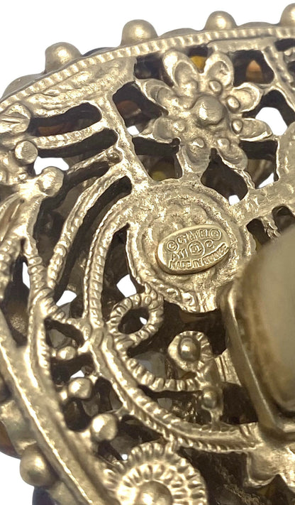 Rare XL 11C Saint Tropez Runway Gripoix Statement Ring Size US 6 EU 52
