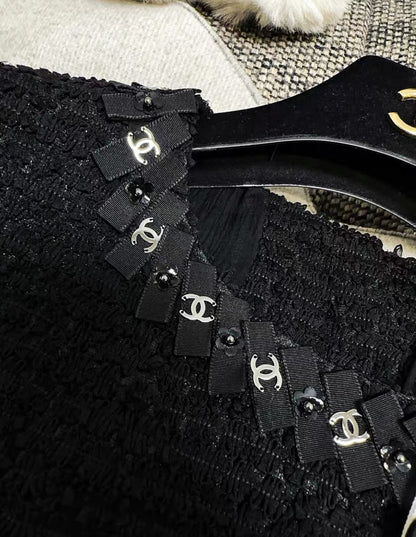 Chanel 21S black tweed dress