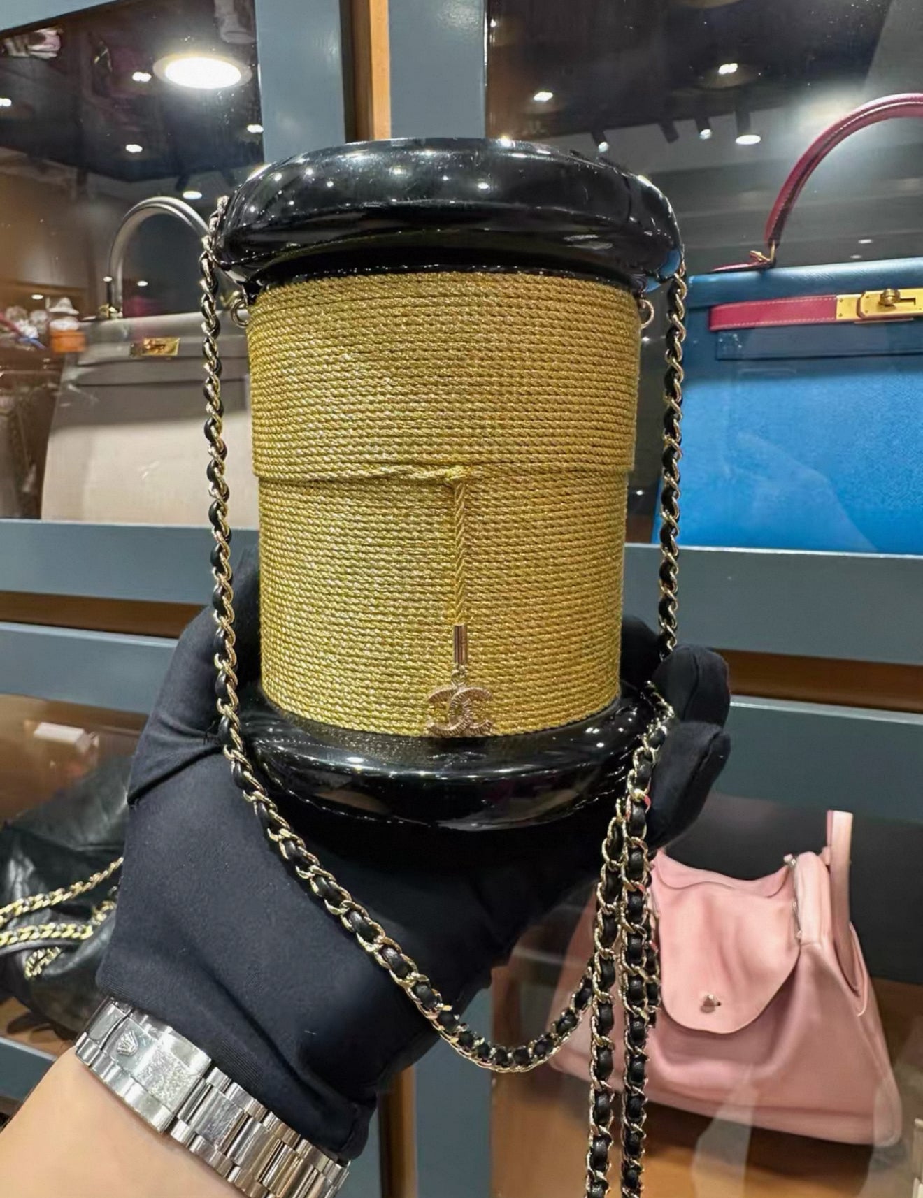 CHANEL Bobbin Gold Minaudière