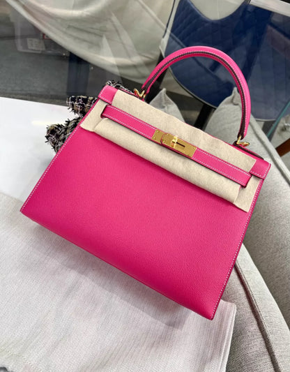 Hermes Kelly 28 Rose Extreme Pink Epsom Leather Gold Hardware