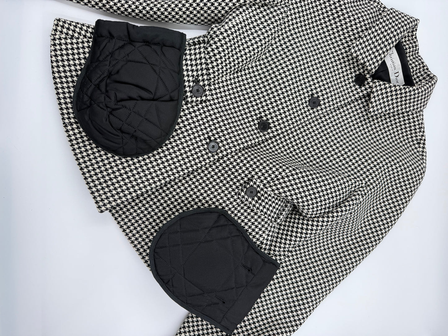 Christian Dior 2022 Houndstooth Wool Jacket — Black & White (FR 36)