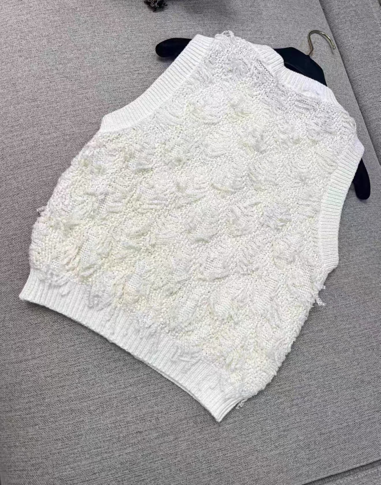 Chanel 21S ecru tweed cardigan