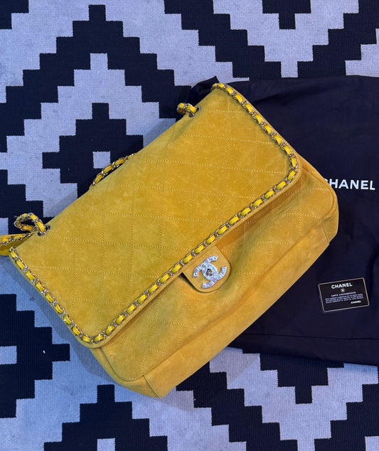 Chanel 2018 large suede leather flap