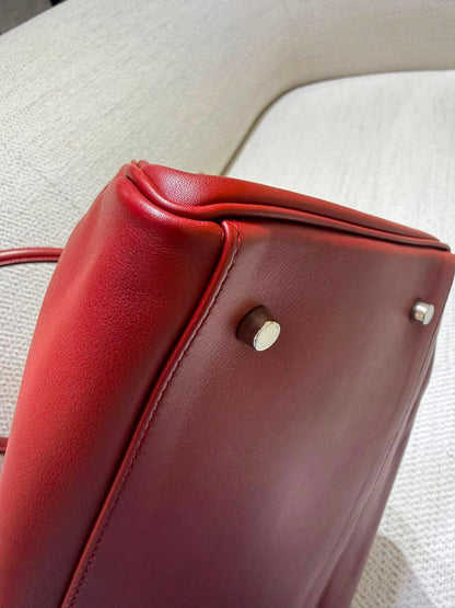 Rare* Hermes Kelly Relax 50cm Rouge H sikkim ck leather palladium hardware
