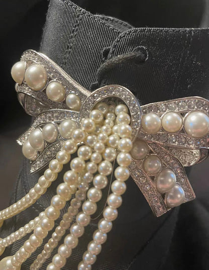 Chanel 18A Hamburg Collection High Heels, Métiers d
Art, Pearl Tassel Bow, Chanel Rhinestone Runway Style Ankle Boots