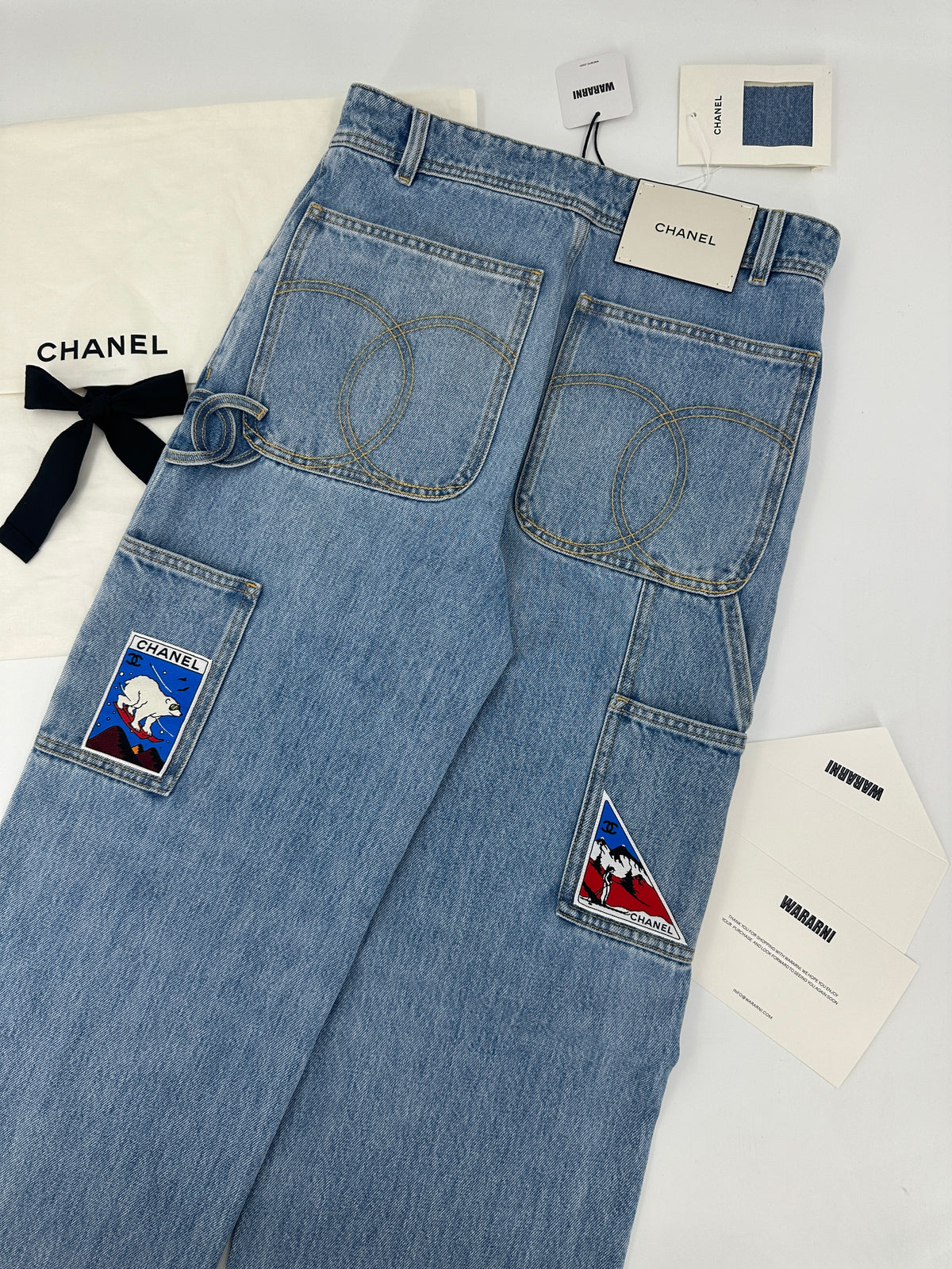 Chanel 2026 coco beige blue denim size 36