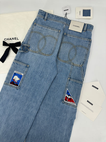 Chanel 2026 coco beige blue denim size 36