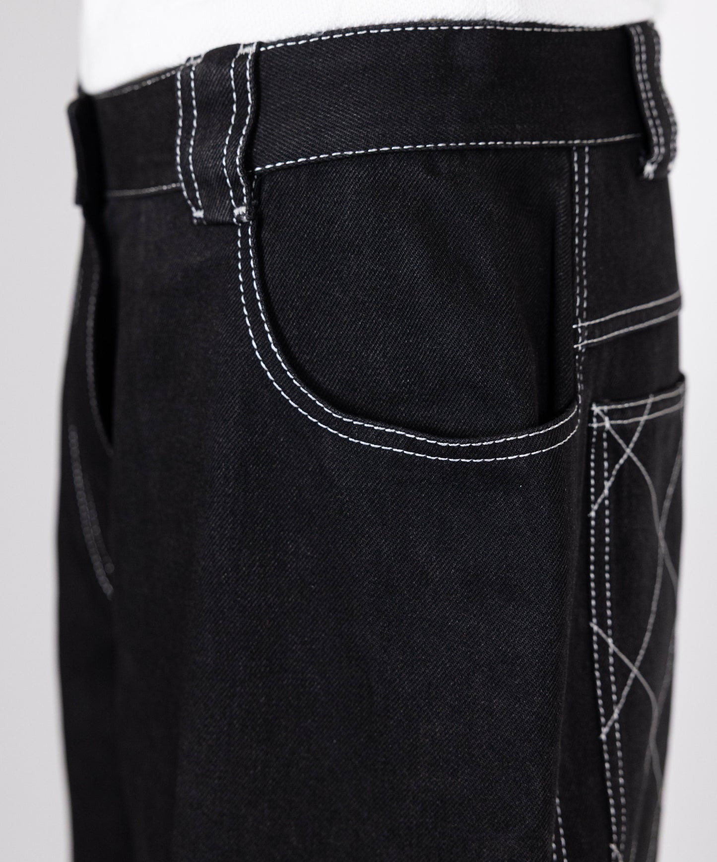 Chanel 1994 Spring/Summer Vintage Black Denim Logo Jeans