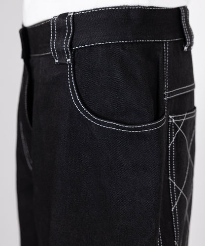 Chanel 1994 Spring/Summer Vintage Black Denim Logo Jeans