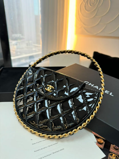 Chanel 23k patent leather hula hoop latest model