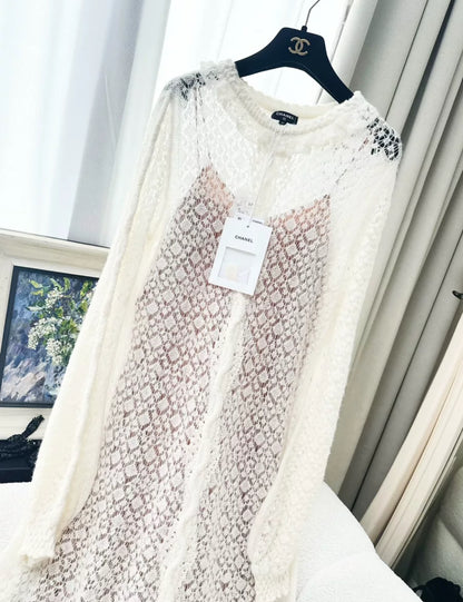 Chanel 23K Ecru wool dress
