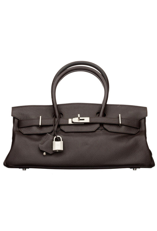 Rare** Hermès 42 JPG Shoulder Birkin Havane Clemence Leather with Palladium Hardware