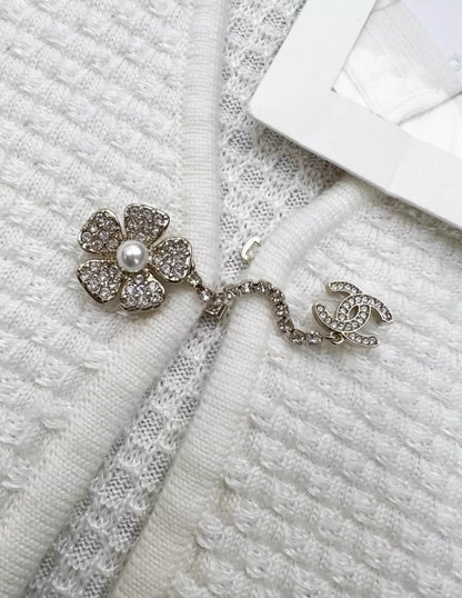 Chanel 25P white cardigan