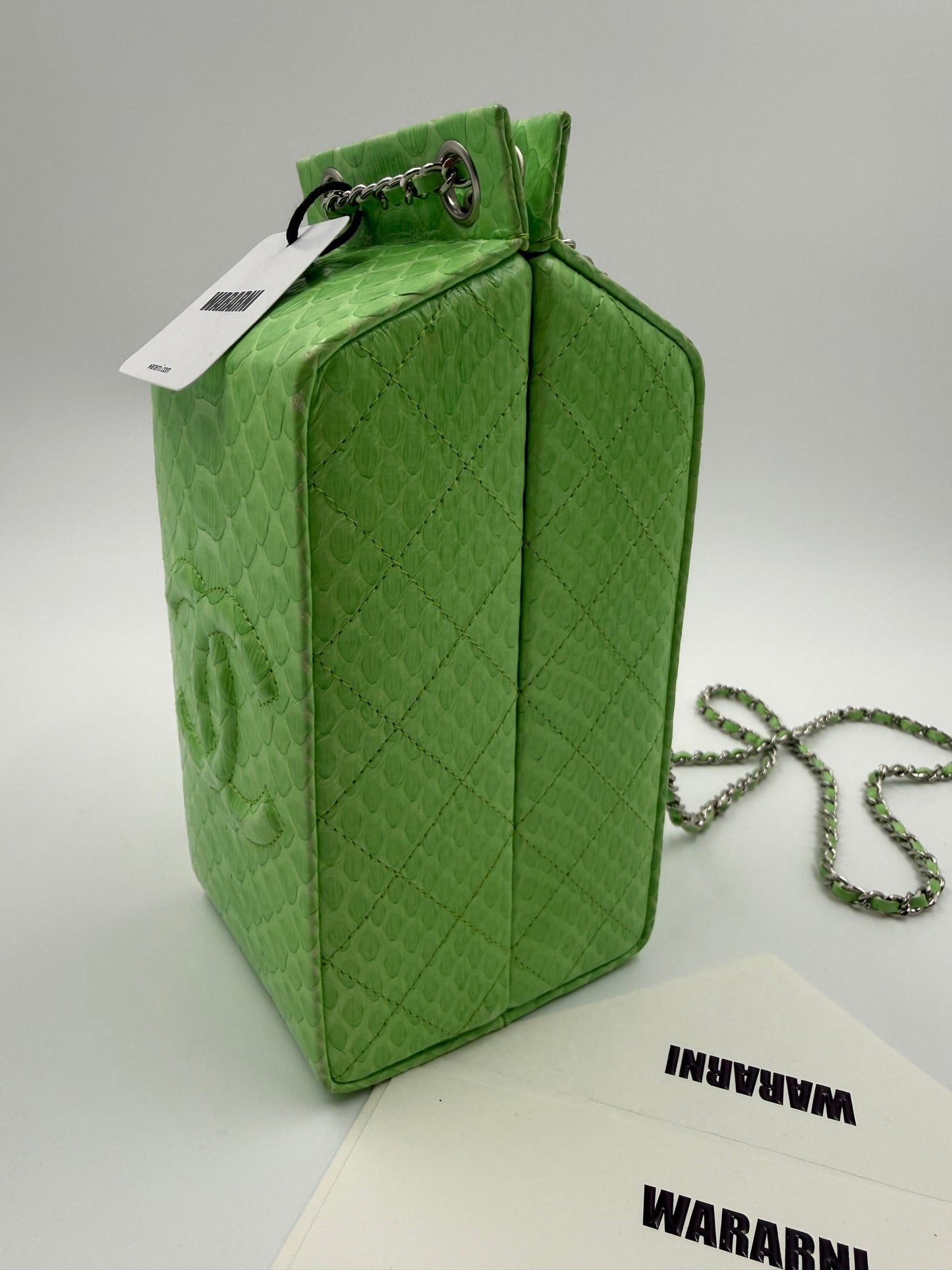 Chanel Green Python “Lait de Coco” Milk Carton Minaudière – Fall/Winter 2014 Supermarket Collection