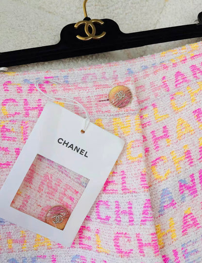 Chanel 24C Multicolore CC tweed short size 38