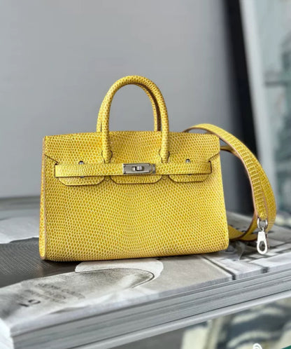 Hermès Limited Edition Yellow Lizard Micro Birkin 15 Palladium Hardware