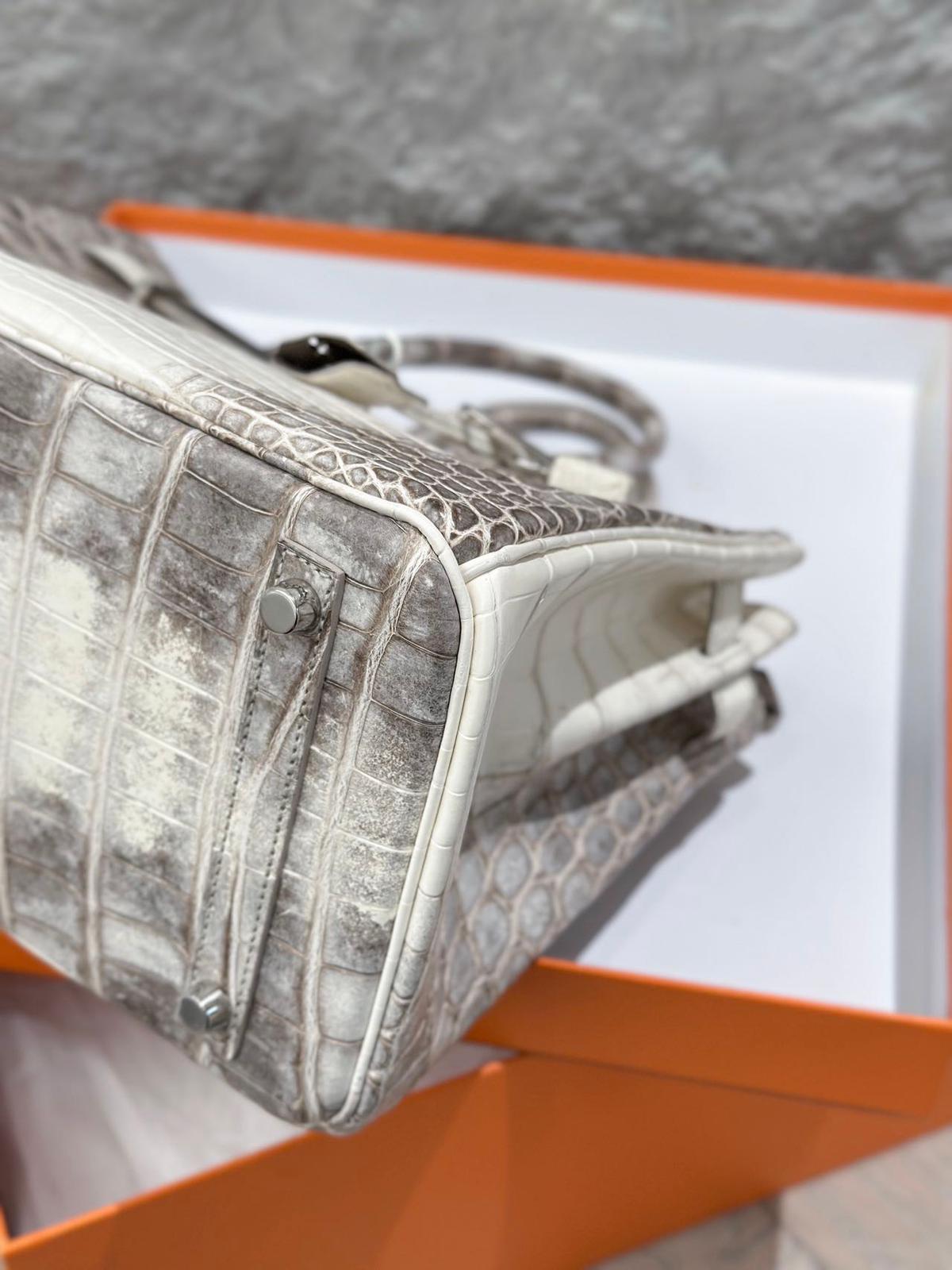 Hermes Birkin 30 Himalaya crocodile leather palladium hardware
