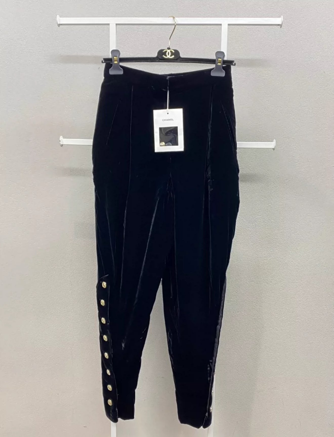 Chanel 20k Black Velvet Pants