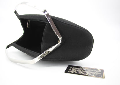 Chanel vintage black clutch with silver hardware handle