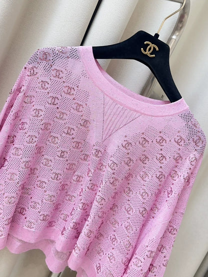 Chanel 23P Pink Diamond Logo Double C Top
