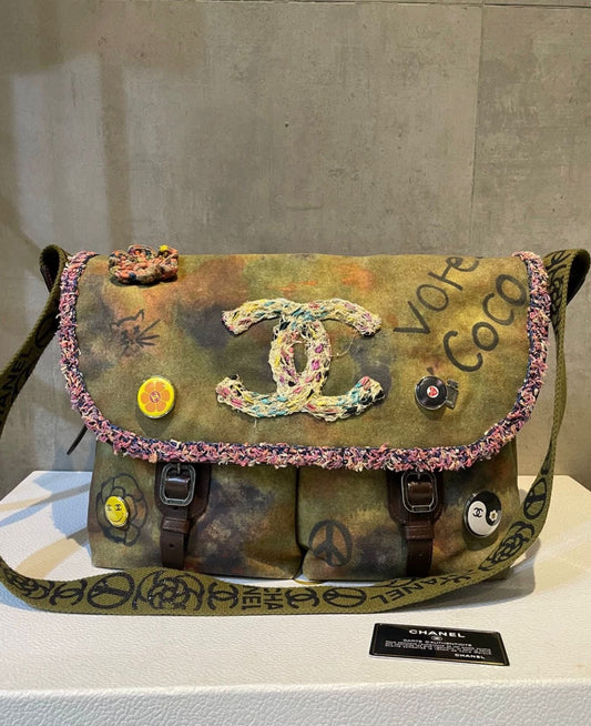 Chanel Graffiti Canvas Messenger Bag – Large Size
