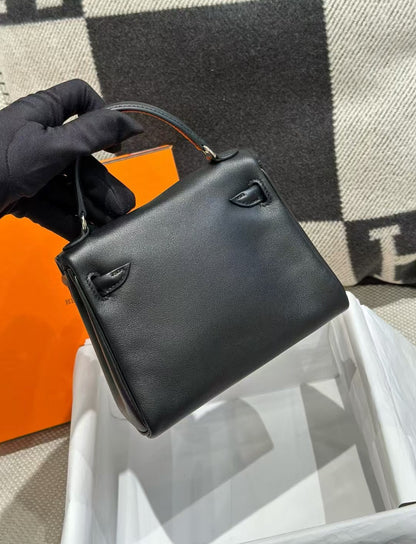 Hermès Kelly Doll Black & Pink Palladium Hardware