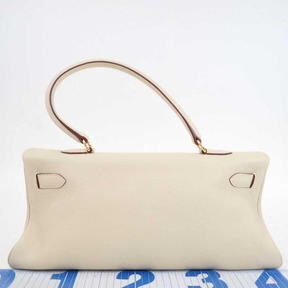 Pre-owned Hermès Fringe Shoulder Kelly 42 JPG Craie Leather Gold Hardware