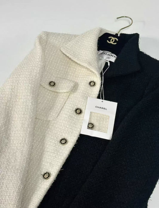 Chanel 20A Black and White Wool Jacket F36