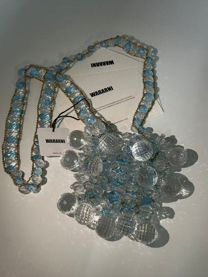 Chanel 1997 Runway Vintage Rare Blue Clutch Minaudière Bag