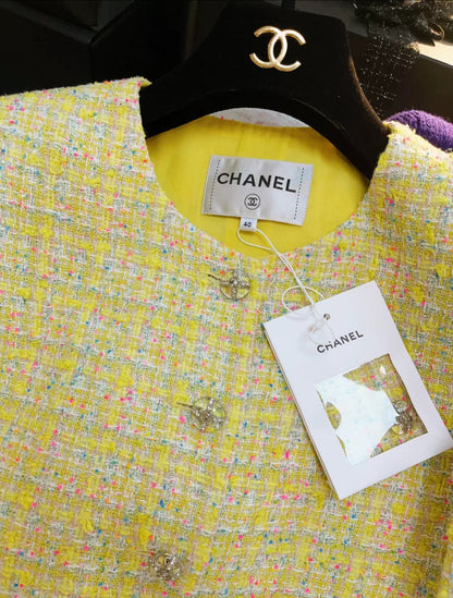 Chanel 24C Yellow Tweed Jacket