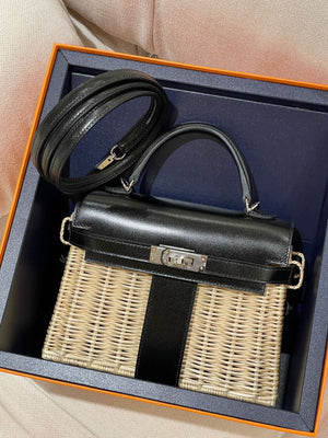 Hermès Kelly Mini Picnic Black Swift Leather Palladium Hardware
