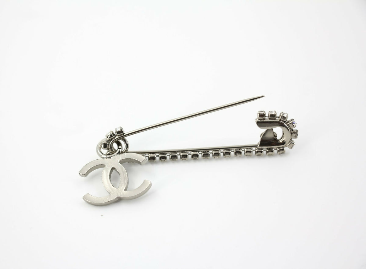 Chanel Vintage 01P Rhinestone Spring/Summer Collection Silver-Tone Brooch