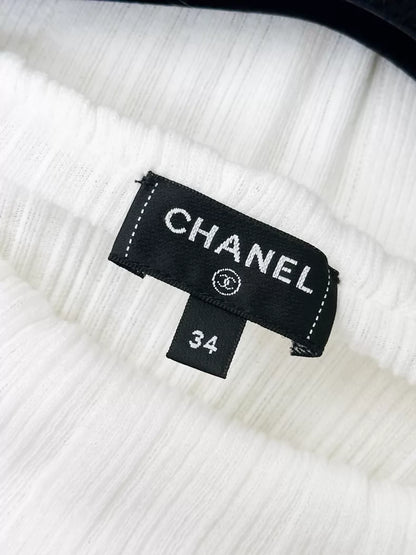Chanel 24S White Knit Top