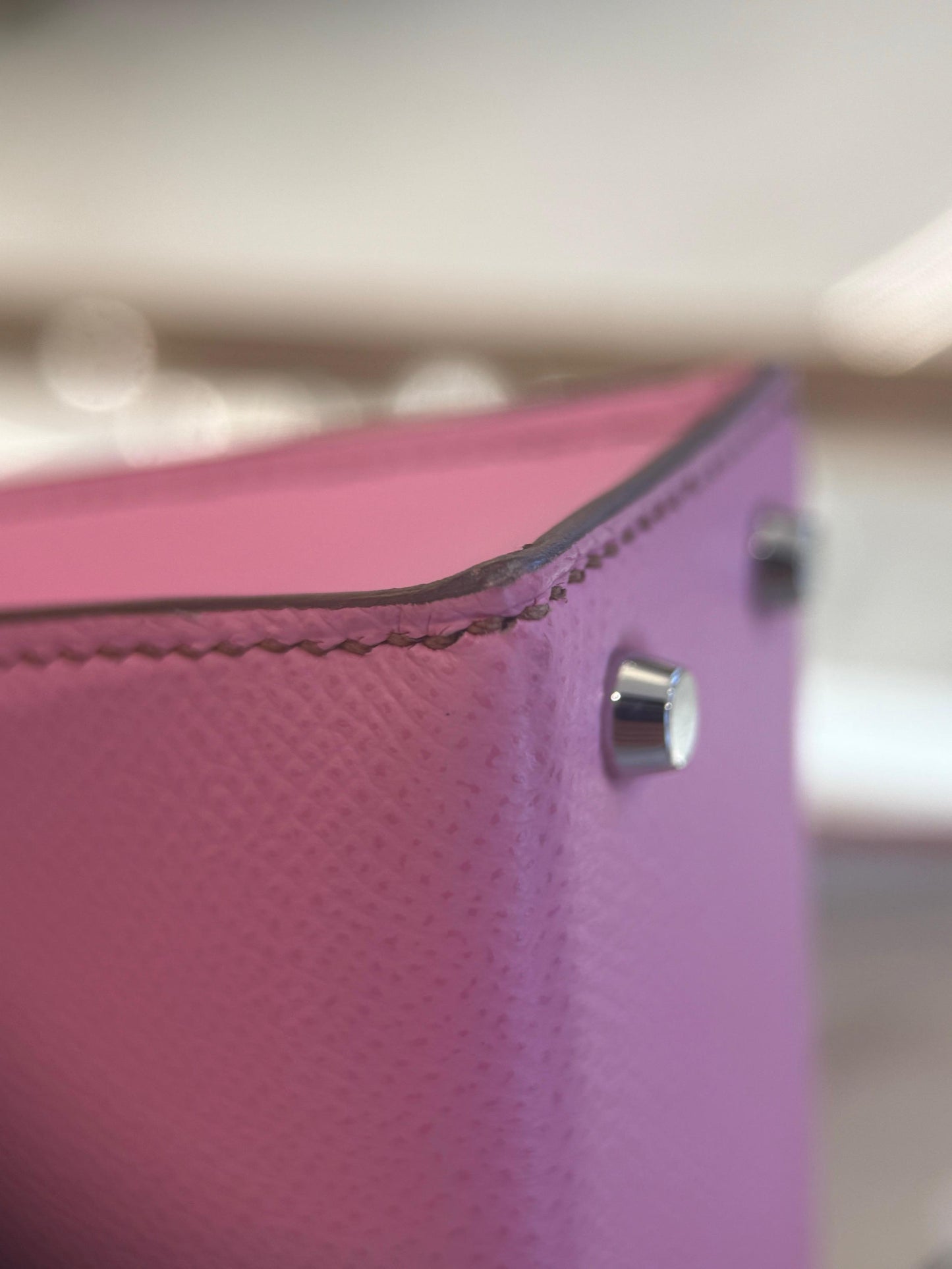 Hermes Mini Kelly 20 5P Pink Bubblegum Chèvre Leather with Palladium Hardware