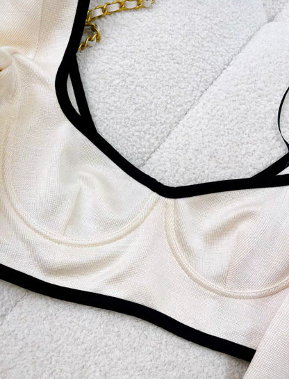 Chanel SS21 Silk Bustier Crop Top