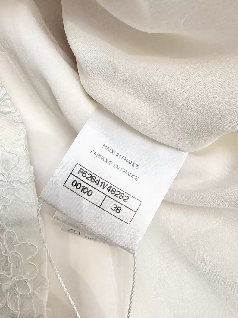 Chanel 20C White Floral Lace Jacket