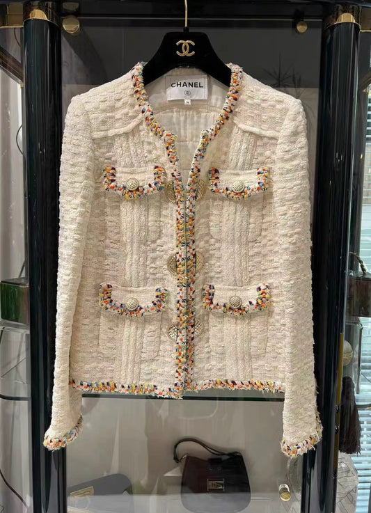 Chanel 17C 2017 Cruise Cuba Coco Tweed Jacket Ivory size 36 brand new with tags