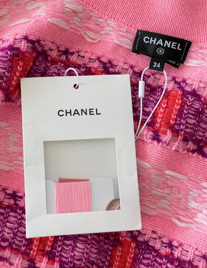 Chanel 23B Pink Cashmere Cardigan