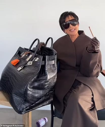 Hermes Hac 50 Birkin Black Matte Porosus Crocodile Palladium Hardware