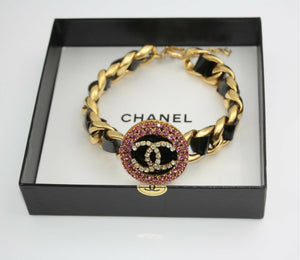 Chanel Vintage 95P Rhinestone Barbie Series Pink Choker
