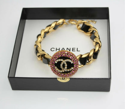 Chanel Vintage 95P Rhinestone Barbie Series Pink Choker