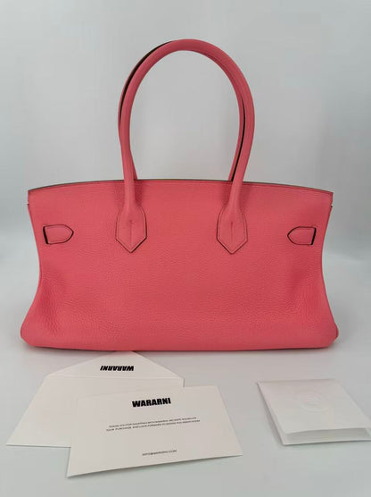 Rare Hermès Birkin Shoulder 42 JPG Pink Rose Lipstick Leather Gold Hardware
