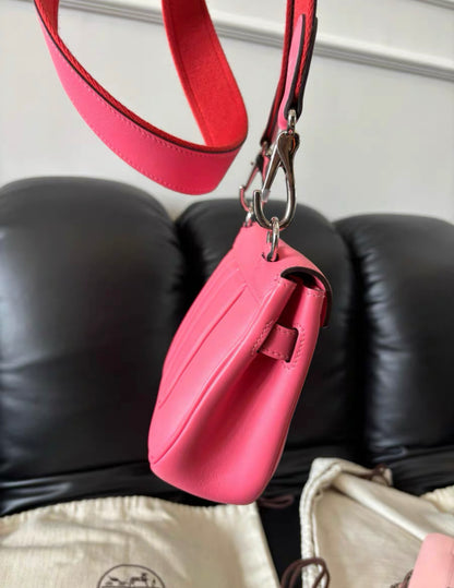 HERMES PINK MINI BERLIN SHOULDER BAG