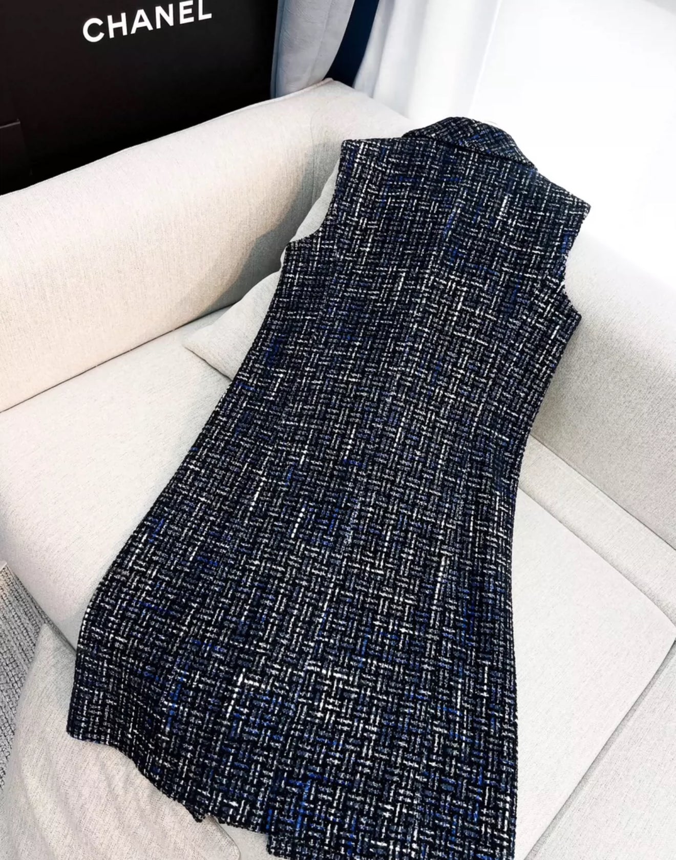 Chanel 22A Black, Blue & White Vest