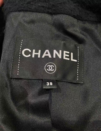 Chanel 20A black coat with gold embroidery details 38FR