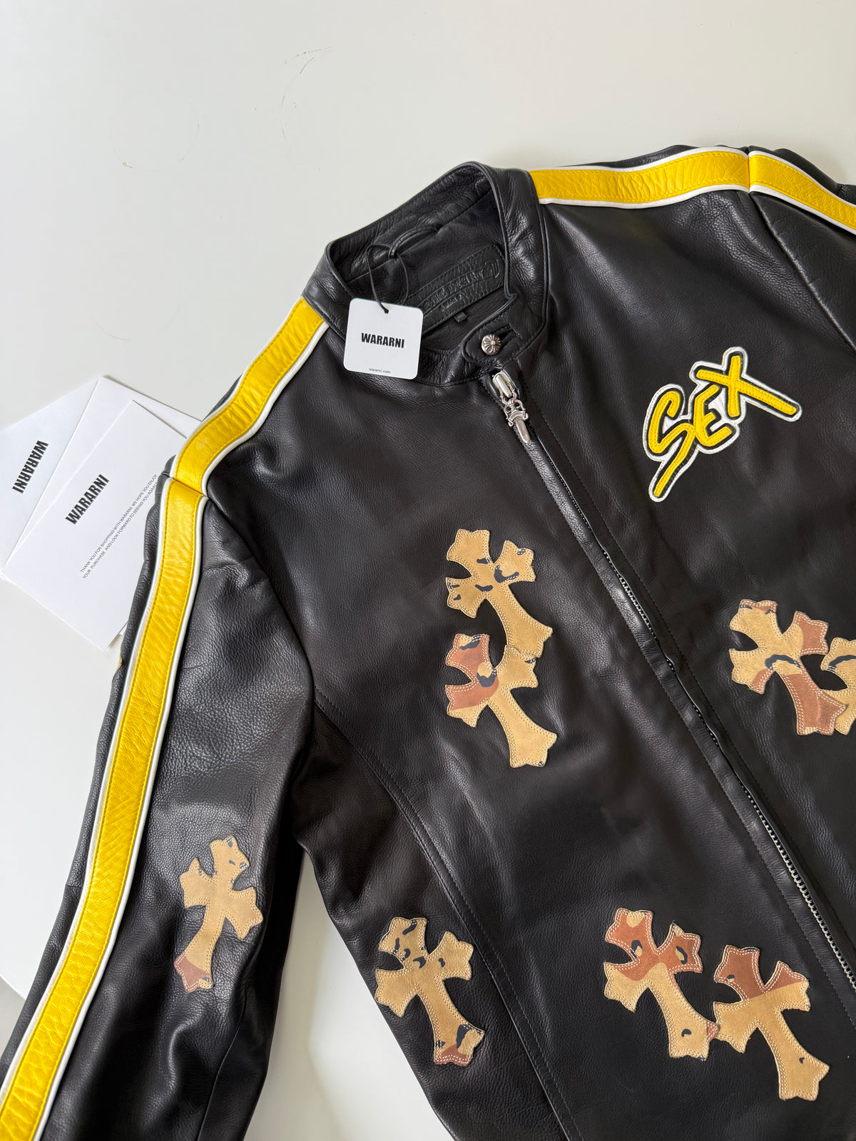 Chrome Hearts Sex Records Leather Racing Jacket